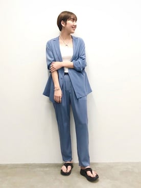 「HOKA（ホカ）のアイテム（サンダル）」を使った、hirotaさん（レディース・168cm）の春コーディネート