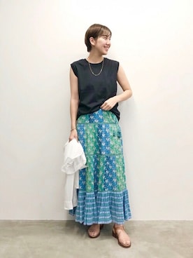 「sara mallika（サラ マリカ）のアイテム（スカート）」を使った、hirotaさん（レディース・168cm）の夏コーディネート