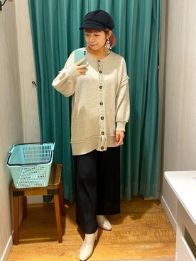「DRESKIP（ドレスキップ）のアイテム（キャスケット）」を使った、mさん（レディース・158cm）の冬コーディネート
