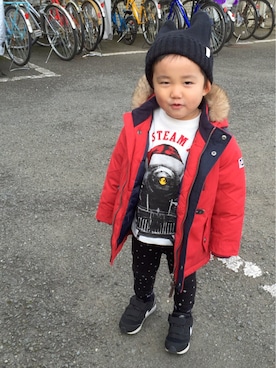 「next（next）のアイテム（ダウンジャケット/コート）」を使った、Kajさん（キッズ・90cm）の冬コーディネート