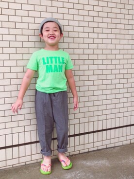 「no brand（ノーブランド）のアイテム（サンダル）」を使った、Kajさん（キッズ・120cm）の秋コーディネート