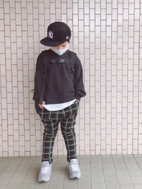 「ARCH & LINE（アーチアンドライン）のアイテム（バッグ）」を使った、Kajさん（キッズ・120cm）の秋コーディネート