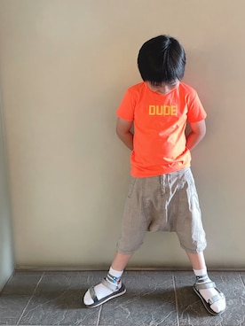 「アイテム（サンダル）」を使った、Kajさん（キッズ・125cm）の春コーディネート
