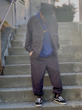 「niko and...（ニコアンド）のアイテム（その他アウター）」を使った、YASUHIROさん（メンズ・179cm・20代）の春コーディネート