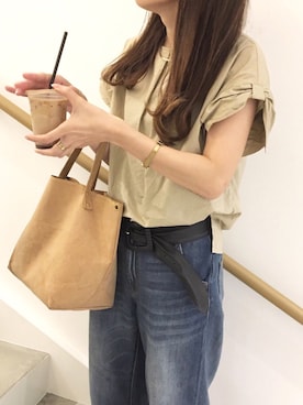 「SERGE THORAVAL（セルジュトラヴァル）のアイテム」を使った、harukaさん（レディース・154cm）の夏コーディネート