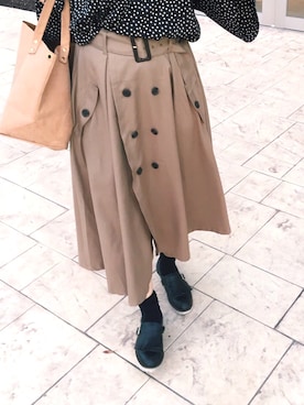 「ベージュスカート」｜harukaさん（レディース・154cm）の秋コーディネート