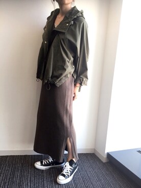 「YECCA VECCA（イェッカヴェッカ）のアイテム（マウンテンパーカー）」を使った、harukaさん（レディース・154cm）の夏コーディネート