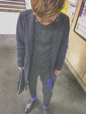 「PORTER（ポーター）のアイテム（クラッチバッグ）」を使った、E.shouyaさん（メンズ・168cm）の春コーディネート