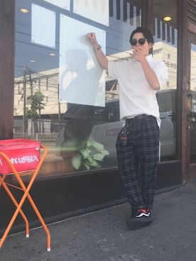 「GUCCI（グッチ）のアイテム（キーケース/キーアクセサリー）」を使った、E.shouyaさん（メンズ・168cm）の夏コーディネート