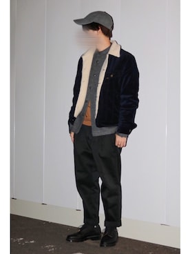 「DANTON（ダントン）のアイテム（チノパンツ）」を使った、こせさん（メンズ・165cm）の冬コーディネート