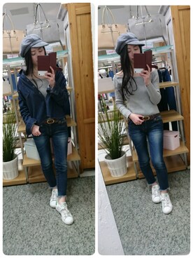 「#203（ニイマルサン）のアイテム」を使った、Misaki Sutoさん（レディース・155cm）の春コーディネート