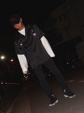 「Reebok（リーボック）のユニセックス リーボック インスタ ポンプフューリー ブラック Reebok INSTAPUMP FURY OG V65750（スニーカー）」を使った、けんけんさん（メンズ・165cm）の秋コーディネート