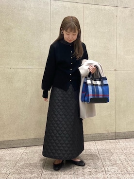 「Tシャツ/カットソー」｜「アイテム（ノーカラーコート）」を使った、horikoshiさん（レディース・156cm）の秋コーディネート