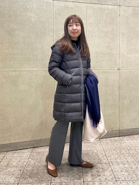 「ビジネス」｜「アイテム（ダウンジャケット/コート）」を使った、horikoshiさん（レディース・156cm）の冬コーディネート