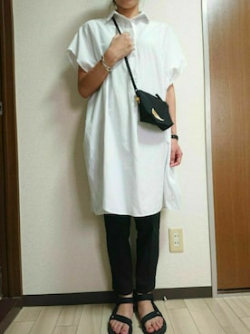 「coca（coca）（コカ）のアイテム（シャツワンピース）」を使った、ちぃさん（レディース・160cm）の夏コーディネート