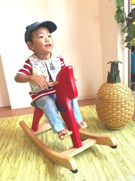 「OSHKOSH（オシュコシュ）のアイテム（帽子）」を使った、kenkenmimiさん（キッズ・90cm）の秋コーディネート
