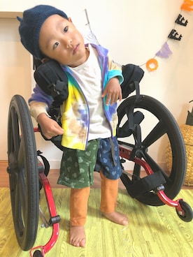 「SM2（エスエムツー）のアイテム（パンツ）」を使った、kenkenmimiさん（キッズ・90cm）の秋コーディネート