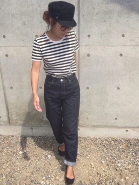 「H&M DIVIDED（エイチアンドエム　ディヴァイデッド）のアイテム（バレエシューズ）」を使った、LINAさん（レディース・159cm）の冬コーディネート
