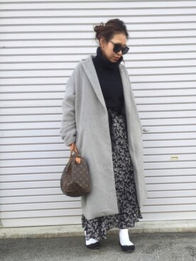 「H&M DIVIDED（エイチアンドエム　ディヴァイデッド）のアイテム（バレエシューズ）」を使った、LINAさん（レディース・159cm）の冬コーディネート
