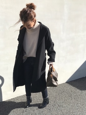 「Aco Design（アコデザイン）のアイテム（トップス）」を使った、LINAさん（レディース・159cm）の冬コーディネート