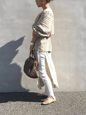 「H&M DIVIDED（エイチアンドエム　ディヴァイデッド）のアイテム（バレエシューズ）」を使った、LINAさん（レディース・159cm）の秋コーディネート