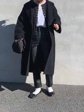 「アニエスベー」｜「アイテム（その他アウター）」を使った、LINAさん（レディース・159cm）の冬コーディネート