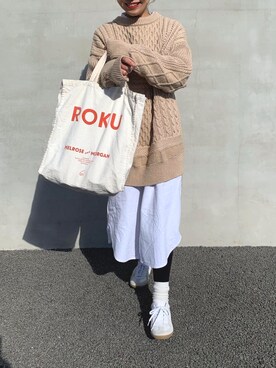 「ジャーマントレーナー」｜「アイテム（シャツワンピース）」を使った、LINAさん（レディース・159cm）の冬コーディネート