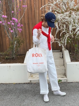 「BONbazaar（ボンバザール）のアイテム（オールインワン・サロペット）」を使った、LINAさん（レディース・159cm）の春コーディネート