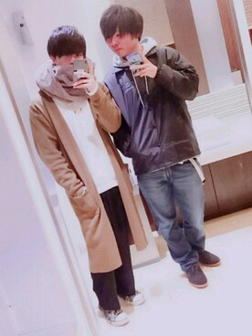 「CASPER JOHN AIVER（キャスパージョンアイバー）のアイテム（ナイロンジャケット）」を使った、yoshiさん（メンズ・168cm）の冬コーディネート