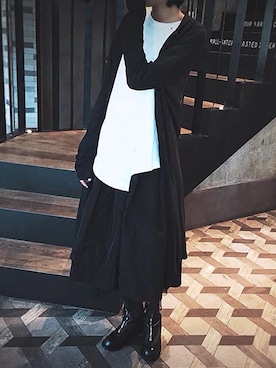 「Yohji Yamamoto（ヨウジヤマモト）のアイテム（ピーコート）」を使った、princessEWさん（レディース・161cm）の春コーディネート