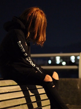 「Have a good time（ハバグッタイム）のアイテム（パーカー）」を使った、Fuuさん（レディース・159cm）の秋コーディネート