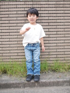 「YANUK（ヤヌーク）のアイテム」を使った、Manami さん（キッズ・100cm）の夏コーディネート