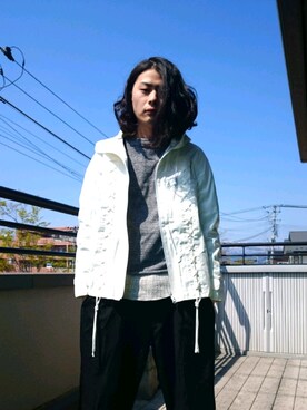 「FACETASM」｜「アイテム（マウンテンパーカー）」を使った、KNOCK and WOODさん（メンズ・165cm）の春コーディネート