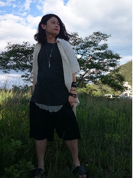 「通販」｜「アイテム（その他）」を使った、KNOCK and WOODさん（メンズ・165cm）の夏コーディネート
