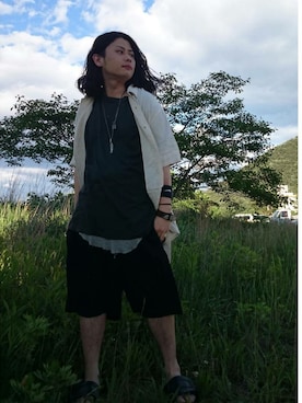 「通販」｜「アイテム（その他）」を使った、KNOCK and WOODさん（メンズ・165cm）の夏コーディネート