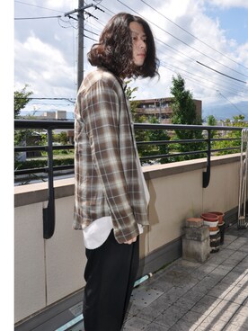 「Martin Margiela」｜「アイテム（スラックス）」を使った、KNOCK and WOODさん（メンズ・165cm）の秋コーディネート