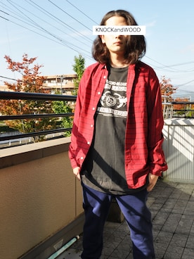 「通販」｜「アイテム（その他）」を使った、KNOCK and WOODさん（メンズ・165cm）の秋コーディネート