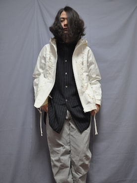 「コーディネート」｜「アイテム（マウンテンパーカー）」を使った、KNOCK and WOODさん（メンズ・165cm）の春コーディネート