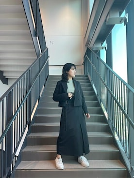 「#ジャケット」｜「アイテム（ジャケット/アウター）」を使った、Yumi Kitamuraさん（レディース・157cm）の冬コーディネート