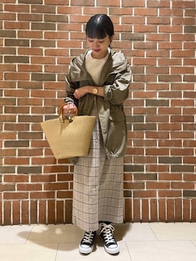 「FORK&SPOON」｜「アイテム（ミリタリージャケット）」を使った、naminoさん（レディース・154cm）の春コーディネート