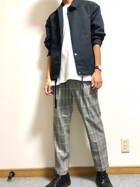 「リドム」｜「アイテム（ブルゾン）」を使った、みづきさん（メンズ・173cm）の秋コーディネート
