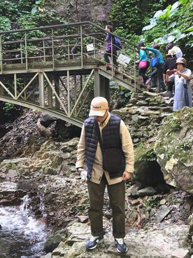 「Timberland（ティンバーランド）のアイテム（帽子）」を使った、kaoqqさん（メンズ・165cm）の冬コーディネート