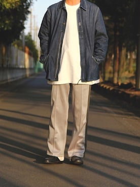 「BLUE BLUE（ブルーブルー）のアイテム（カバーオール）」を使った、matilda0828さん（メンズ・173cm）の春コーディネート