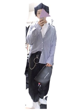 「VANQUISH（ヴァンキッシュ）のアイテム（帽子）」を使った、kachanさん（メンズ・170cm）の春コーディネート