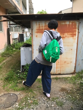 「DIGAWEL（ディガウェル）のアイテム（バッグ）」を使った、筒井氏さん（メンズ・189cm）の春コーディネート