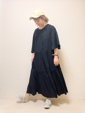 「AMERICAN HOLIC」｜「アイテム（ワンピース）」を使った、TAMUさん（レディース・154cm）の夏コーディネート