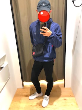 「ラルフローレン」｜「アイテム（ナイロンジャケット）」を使った、む〜ちゃんさん（メンズ・172cm）の冬コーディネート