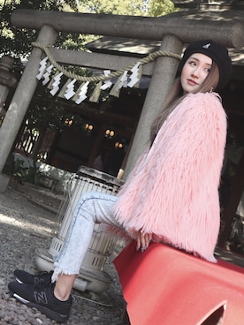 「Marblee（マー ブリー）のアイテム（ジャケット/アウター）」を使った、良野仁美さん（レディース・163cm）の冬コーディネート