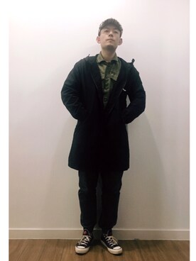 「PULL&BEAR（プルアンドベア）のアイテム（チノパンツ）」を使った、Jinさん（メンズ・175cm）の春コーディネート