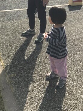 「quoti use fith（クゥオティ　ユース　フィス）の凸凹ボーダーオフショルダーTシャツ（Tシャツ/カットソー、ブルー系）」を使った、kuru＊ruさん（レディース・164cm）の秋コーディネート